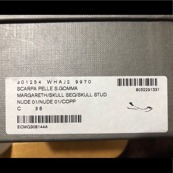 Auth Alexander McQueen Skull Ballerina Flats Sz 6 - Picture 7 of 8